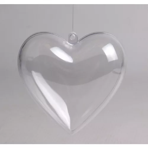 Akril Szív Műanyag Pattintós Átlátszó 10 cm