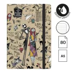 Colorino Notesz Gumis A/5 Vonalas 80 Lapos Tim Burton Bézs