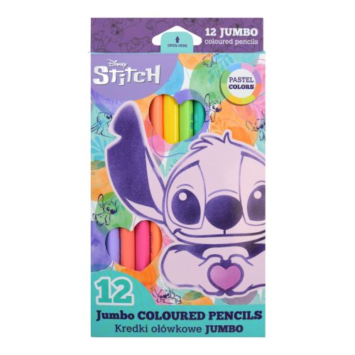 Colorino Színes Ceruza Jumbo 12 Szín/Készlet Stitch Pasztell