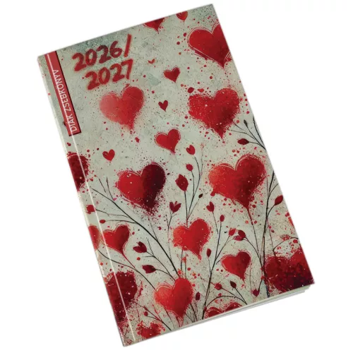 Realsytem Diák Zsebkönyv 21x13 cm 2026-2027 Szívek