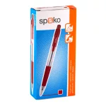 Spoko S0112 Golyóstoll 0,5 mm Piros Tinta Átlátszó Tolltest