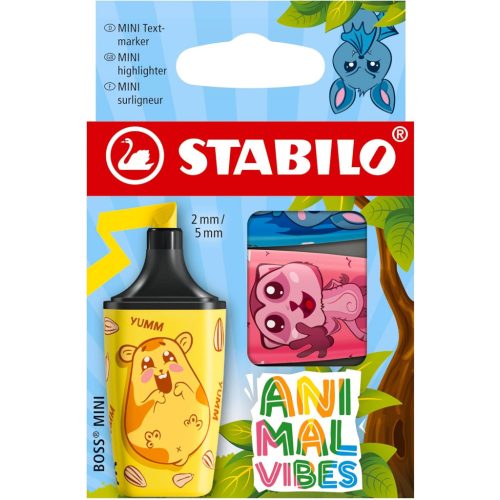 Stabilo Boss Mini Szövegkiemelő Készlet 3 Darab/Készlet Animal Vibes
