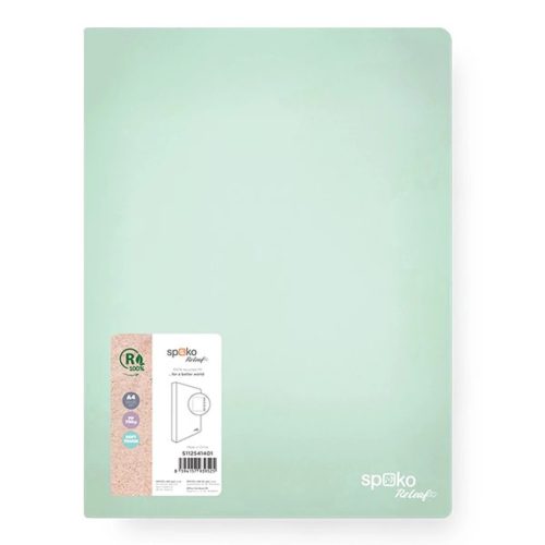 Spoko ReLeaf Gyűrűskönyv A/4 4 Gyűrűs 35 mm SoftTouch Menta Zöld