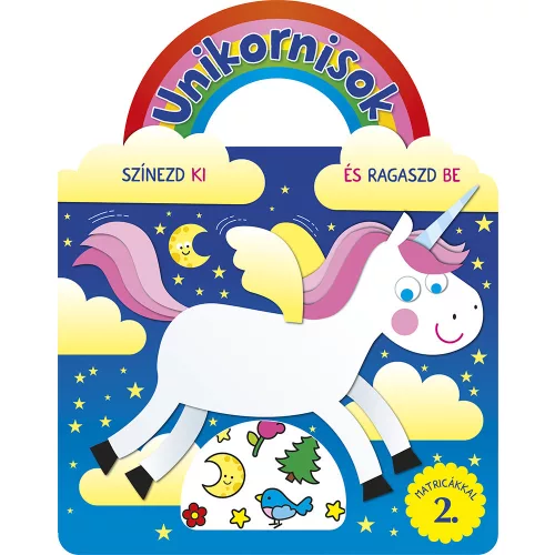 Napraforgó Könyvek Könyv Unikornisok Színezd Ki És Ragaszd Be Matricákkal 2.