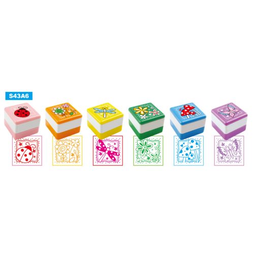 T.Stamp Nyomda Bogarak És Növények Négyzet Alakú 2,3 cm Vegyes Minták