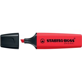   STABILO BOSS Original Szövegkiemelő 2-5 Mm Piros Prémium Minőségű Vízbázisú Tinta Vágott Hegy Utántölthető 4 Órán Át Kupak Nélkül Sem Szárad Ki Íráshossz 350 M