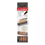 Stabilo Point 88 Click Set Tűfilc Készlet 10 Darabos Antracitszürke 2In1 Tárolódobozzal Rozsdamentes Fém Heggyel 0,4 Mm Vonalvastagság Szellőző Kupak Vízbázisú Tinta Hosszú Ideig Nem Szárad Ki