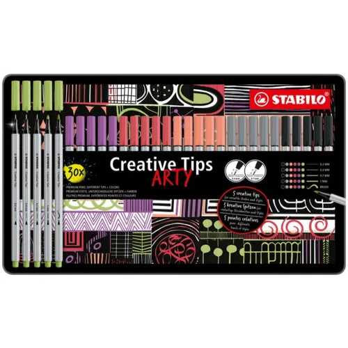 Stabilo Creative Tips Arty Pastel 30 Darab/Készlet Fémdobozos