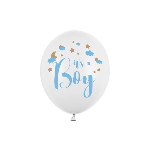 Lufi 30 cm 6 Darab/Csomag It's a Boy Fehér