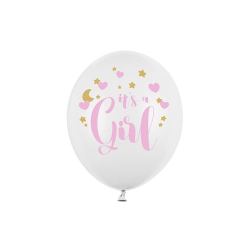 Lufi 30 cm 6 Darab/Csomag It's a Girl Fehér