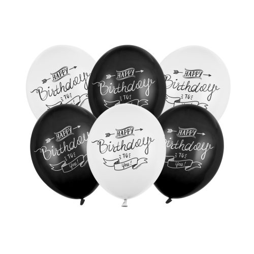 Lufi 30 cm 6 Darab/Csomag Happy Birthday Pasztell Vegyes Színek