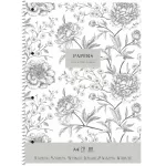 Shkolyaryk Spirálfüzet A/4+ 80 Lapos Vonalas Vintage Flowers Vegyes Minták