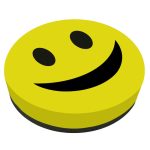 OfficeArt Táblatörlő Szivacs Smile Minta 9 Cm Átmérő Vegyes Színek Mágneses Kör Alakú Filc Borítású