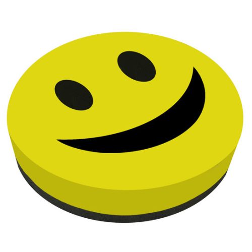 OfficeArt Táblatörlő Szivacs Kör Alakú 9 cm Átmérő Smile Minta Vegyes Színekben