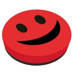 OfficeArt Táblatörlő Szivacs Smile Minta 9 Cm Átmérő Vegyes Színek Mágneses Kör Alakú Filc Borítású