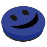 OfficeArt Táblatörlő Szivacs Smile Minta 9 Cm Átmérő Vegyes Színek Mágneses Kör Alakú Filc Borítású