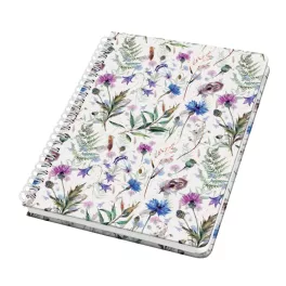   Sigel Spirálfüzet 162x215 mm 60 Lapos Pontrácsos Keményfedeles Jolie Misty Meadows