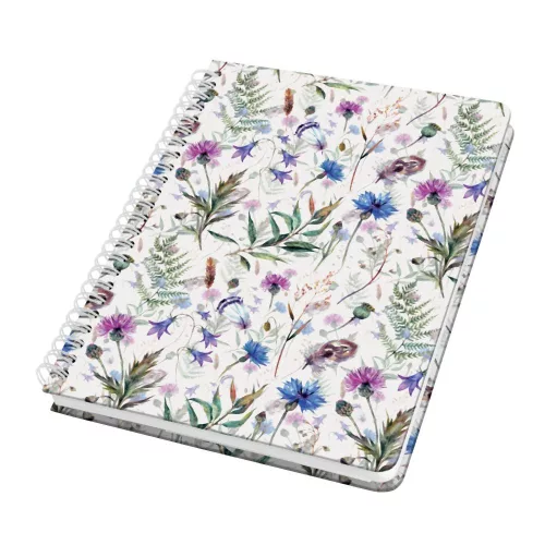 Sigel Spirálfüzet 162x215 mm 60 Lapos Pontrácsos Keményfedeles Jolie Misty Meadows