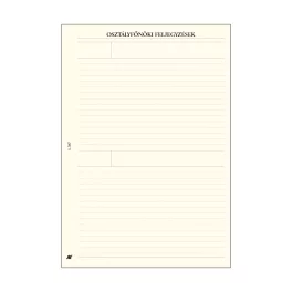   Saturnus Tanári Betétlap L Osztályfőnöki Feljegyzések Chamois