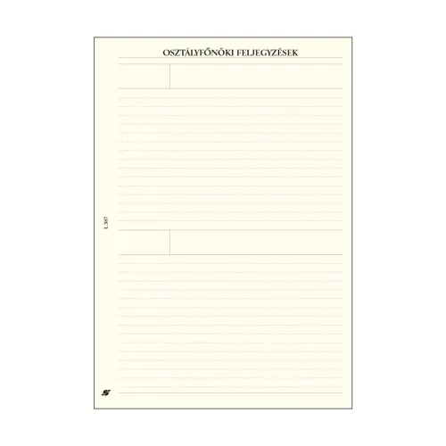 Saturnus Tanári Betétlap L Osztályfőnöki Feljegyzések Chamois