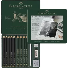   Faber Castell AG Grafitceruza Készlet Pitt Matt és Castell 9000 20 darab/doboz Fém Dobozban