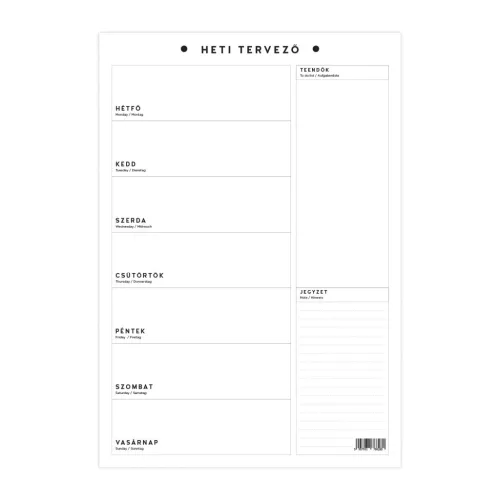 TopTimer Fali Tervező 34x44 cm Álló Dátumozatlan I-es