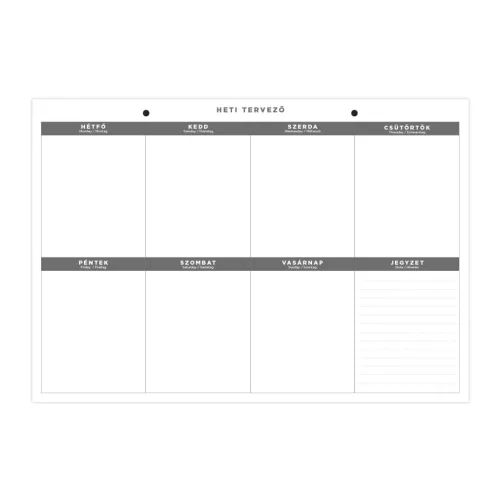 TopTimer Fali Tervező 44x34 cm Fekvő Dátumozatlan III-as
