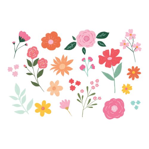 Tetováló Matrica Lemosható 19 Minta/Csomag Flowers