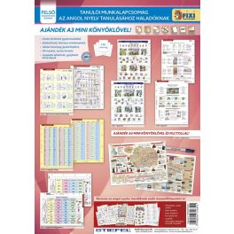   Fixi Tanulói Munkalap Csomag Angol Haladó 5 Darab 32x44 cm London Basic Facts Alátéttel És Kék Filctollal