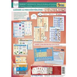   Fixi Tanulói Munkalap Csomag Természettudományos 5 Darab 32x44 cm Periódusos Rendszer Alátéttel És Kék Filctollal