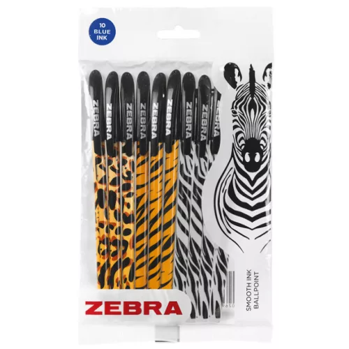 Zebra Golyóstoll Készlet 10 Darabos Animal Doodler'z 3 Féle Testszín