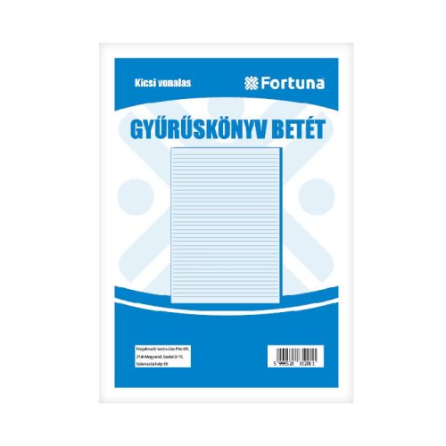 Fortuna Gyűrűskönyv Betét A/5 Vonalas 50 lap 2 Lyukú