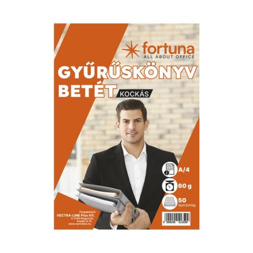 Fortuna Gyűrűskönyv Betét A/4 Kockás 50 lap 4 Lyukú