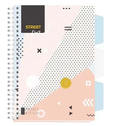 Street Pad Spirálfüzet A/5 vonalas 100 Lapos Regiszteres Színes Mintás