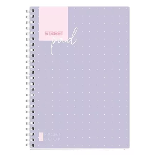 Street Pad Spirálfüzet A/5 vonalas 100 Lapos Lila Pöttyös