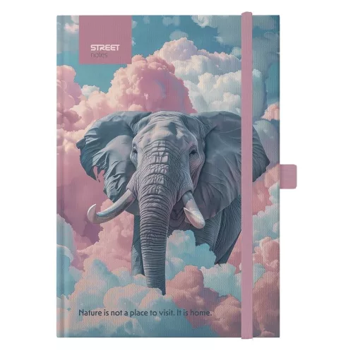 Street Notesz A/5 Vonalas Keményfedeles 96 Lapos Gumis Tollbújtatós Elephant