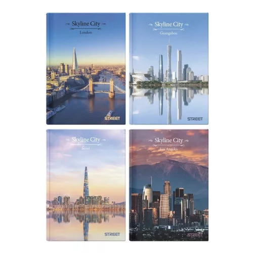 Street Notesz A/5 Vonalas Keményfedeles 96 Lapos Skyline Vegyes Mintákban