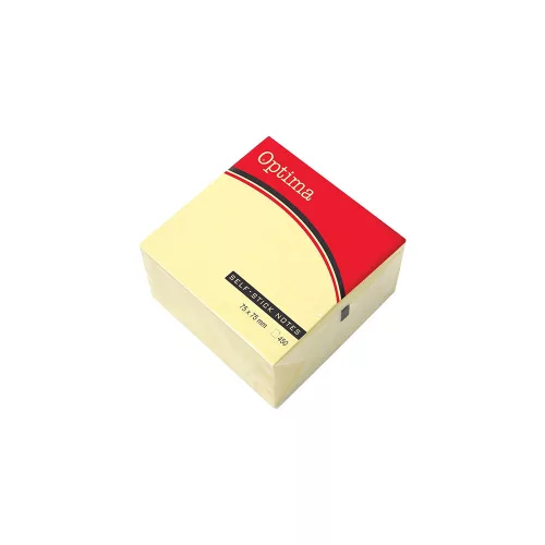 Optima Öntapadós Jegyzettömb 75x75 mm 450 Lapos Sárga