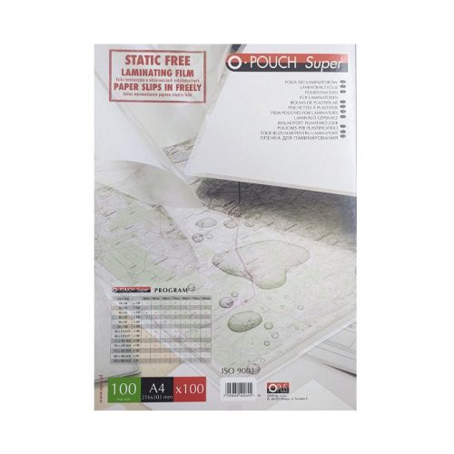Opus Laminálófólia A/4 100 mikron 100 Darab/doboz Fényes