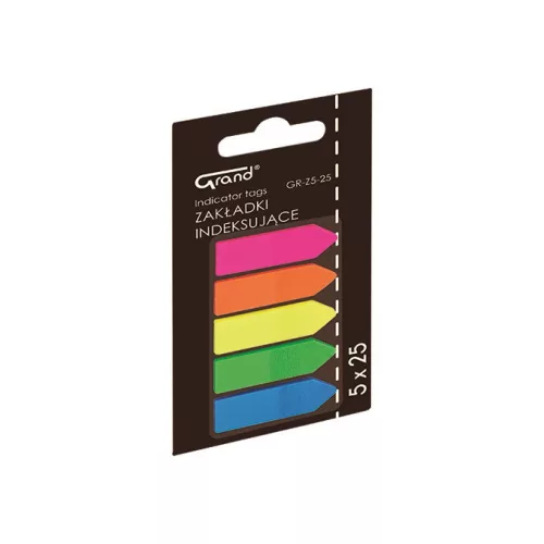 Grand Jelölőcimke 12x45 mm Neon Szín Nyíl Végű 5x25 Lap